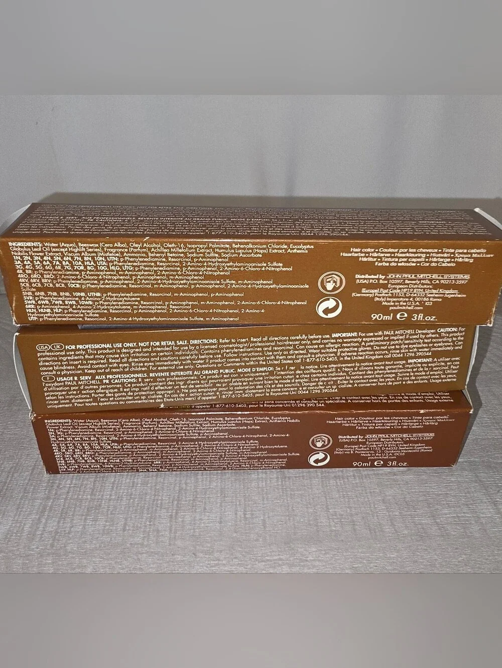 New (3) Paul Mitchell Permanent Cream Ultra Toners Hair Color Size 3 fl oz each